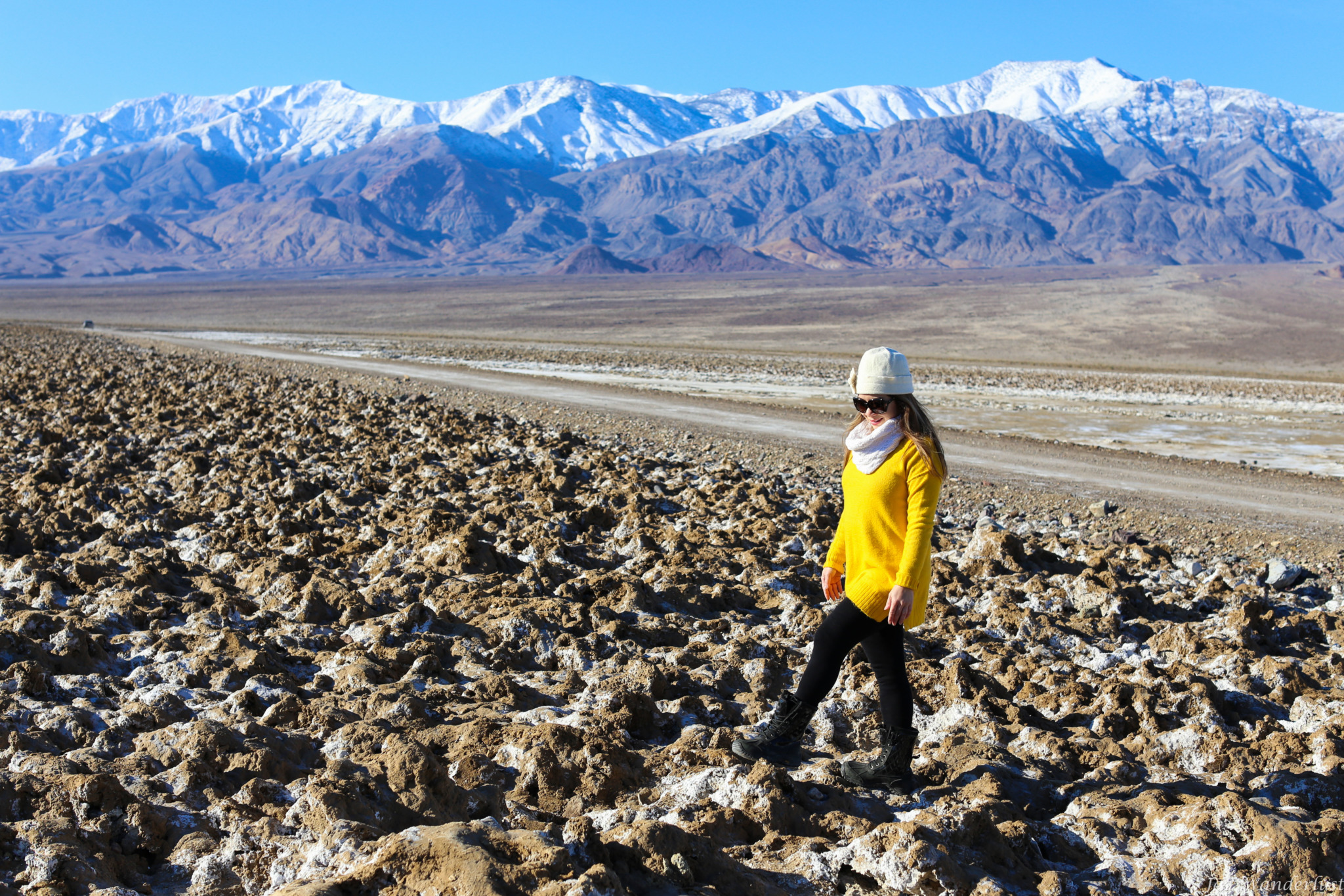 Crystalline salt spires at Death Valley National Park. Photography by Jaz Wanderlust.