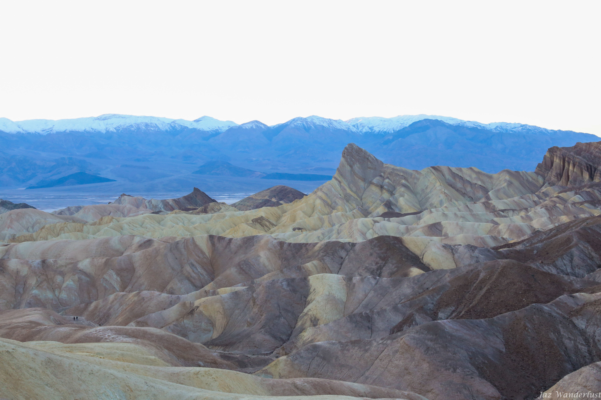 Golden Badlands at Death Valley. Photography by Jaz Wanderlust.