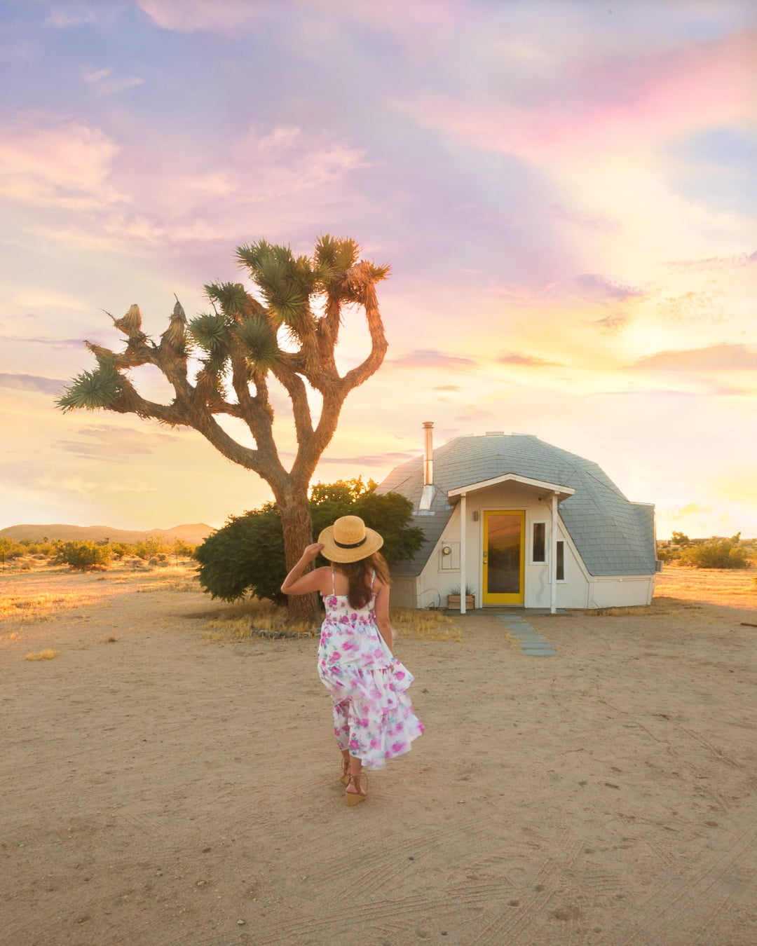 Dome in the Desert at sunset. Photography by Jaz Wanderlust.