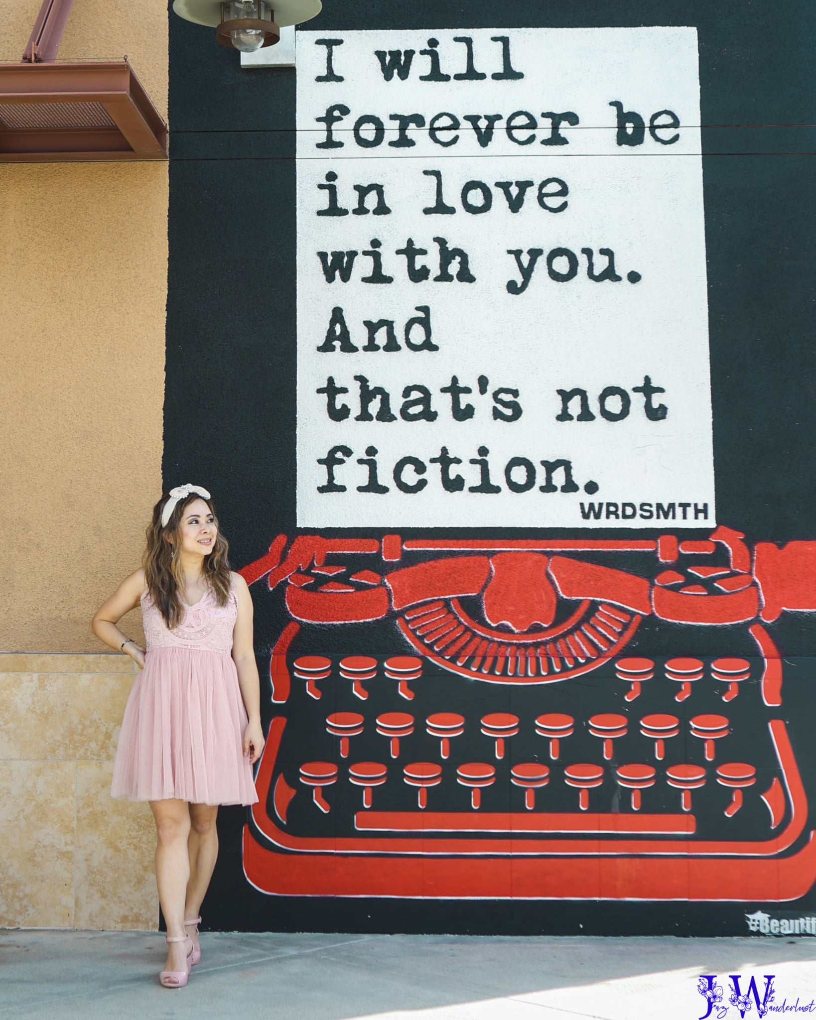 Typewriter mural in Pasadena by WRDSMTH. Photography by Jaz Wanderlust.