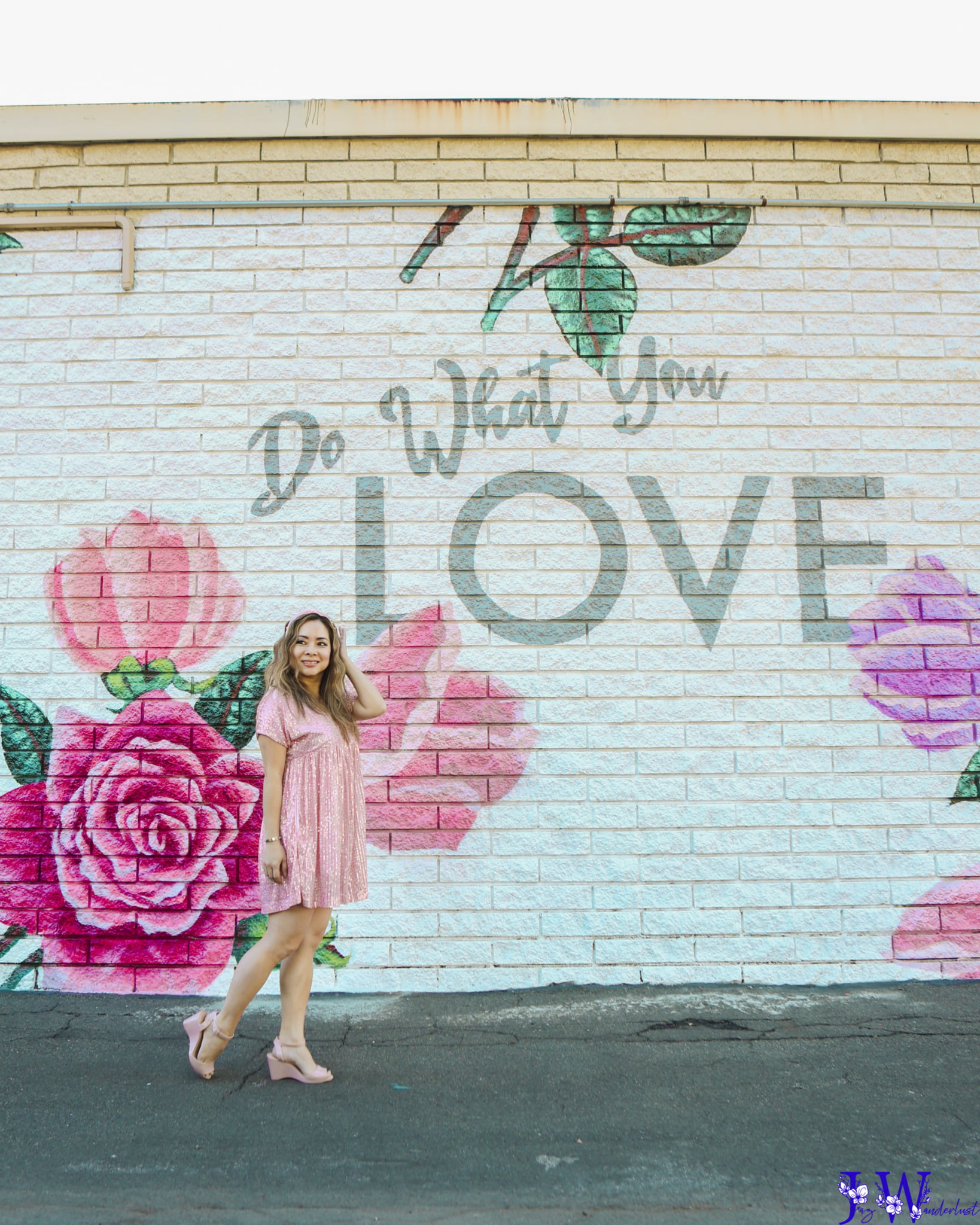 Do What You love mural at Dots Cafe in Pasadena. Photography by Jaz Wanderlust.