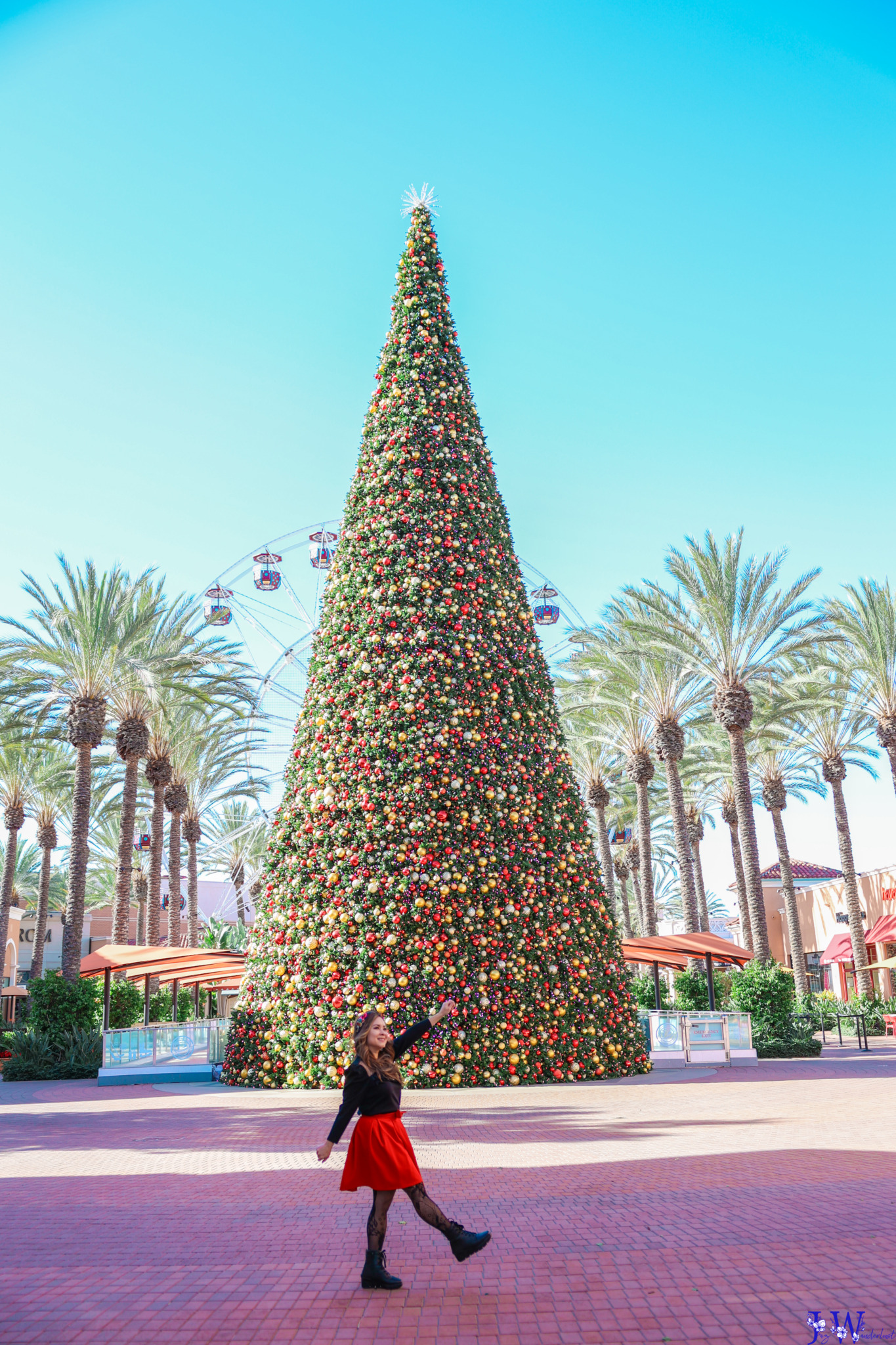 Irvine Spectrum Christmas Tree in Southern California. Photography by Jaz Wanderlust.